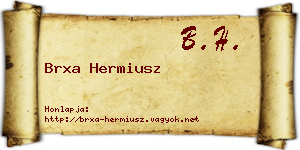 Brxa Hermiusz névjegykártya